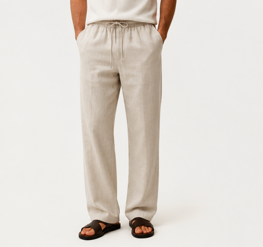 Relaxed Linen Trousers Beige