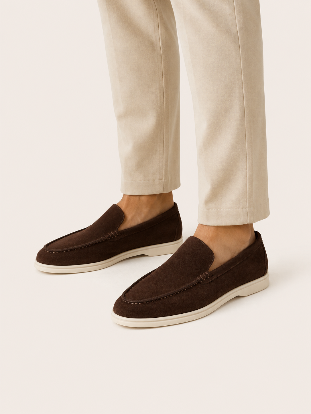 Coffee Riviera suede loafers, view 2
