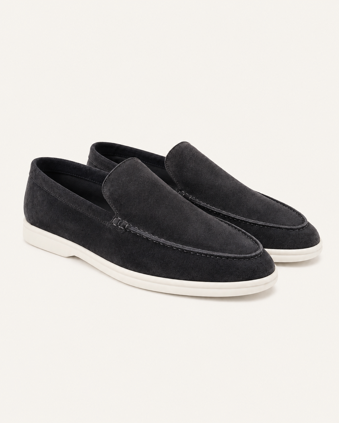 Graphite Riviera suede loafers, view 1