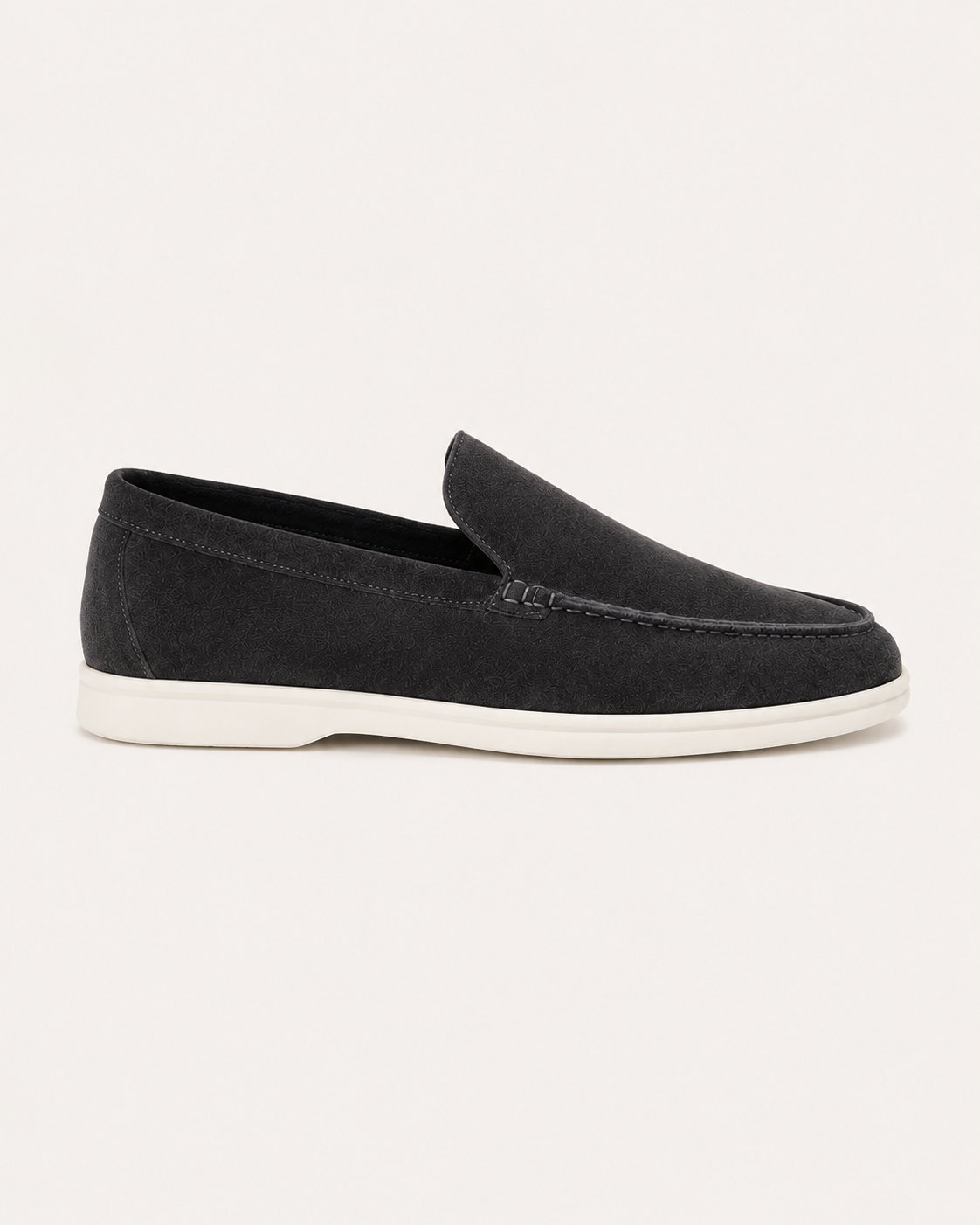 Graphite Riviera suede loafers, view 3