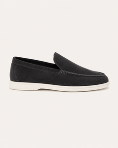 Graphite Riviera suede loafers, view 3