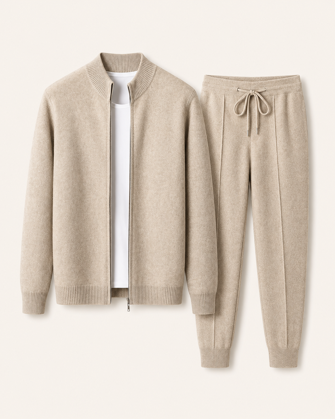 Soren knit set in beige, view 1