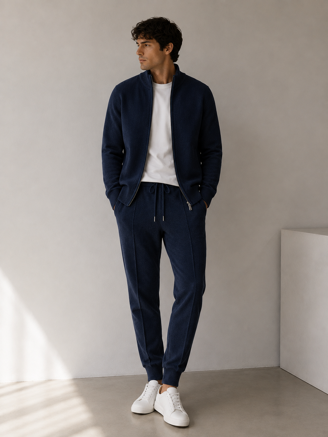 Soren knit set in navy, view 7