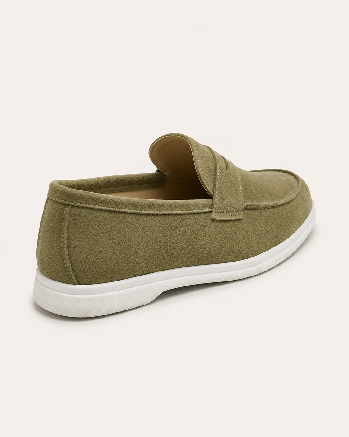 Sorrento suede loafer in olive, view 5