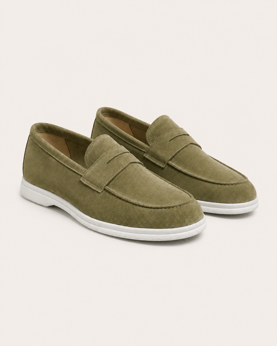Sorrento suede loafer in olive, view 1
