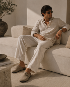 Sorrento suede sandal in beige, view 5