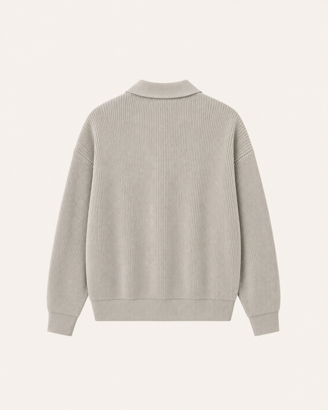 Loren knit half-zip in stone, view 2