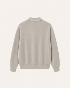 Loren knit half-zip in stone, view 2