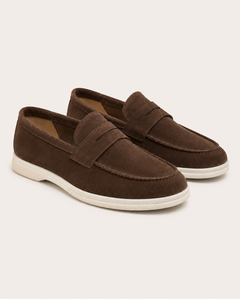 Sorrento suede loafer in coffee, view 1
