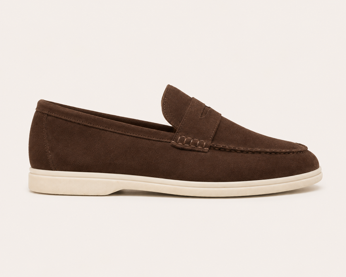 Sorrento suede loafer in coffee, view 5