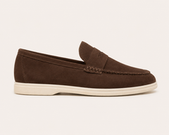 Sorrento suede loafer in coffee, view 5