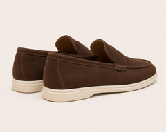 Sorrento suede loafer in coffee, view 3