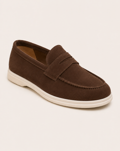 Sorrento suede loafer in coffee, view 4