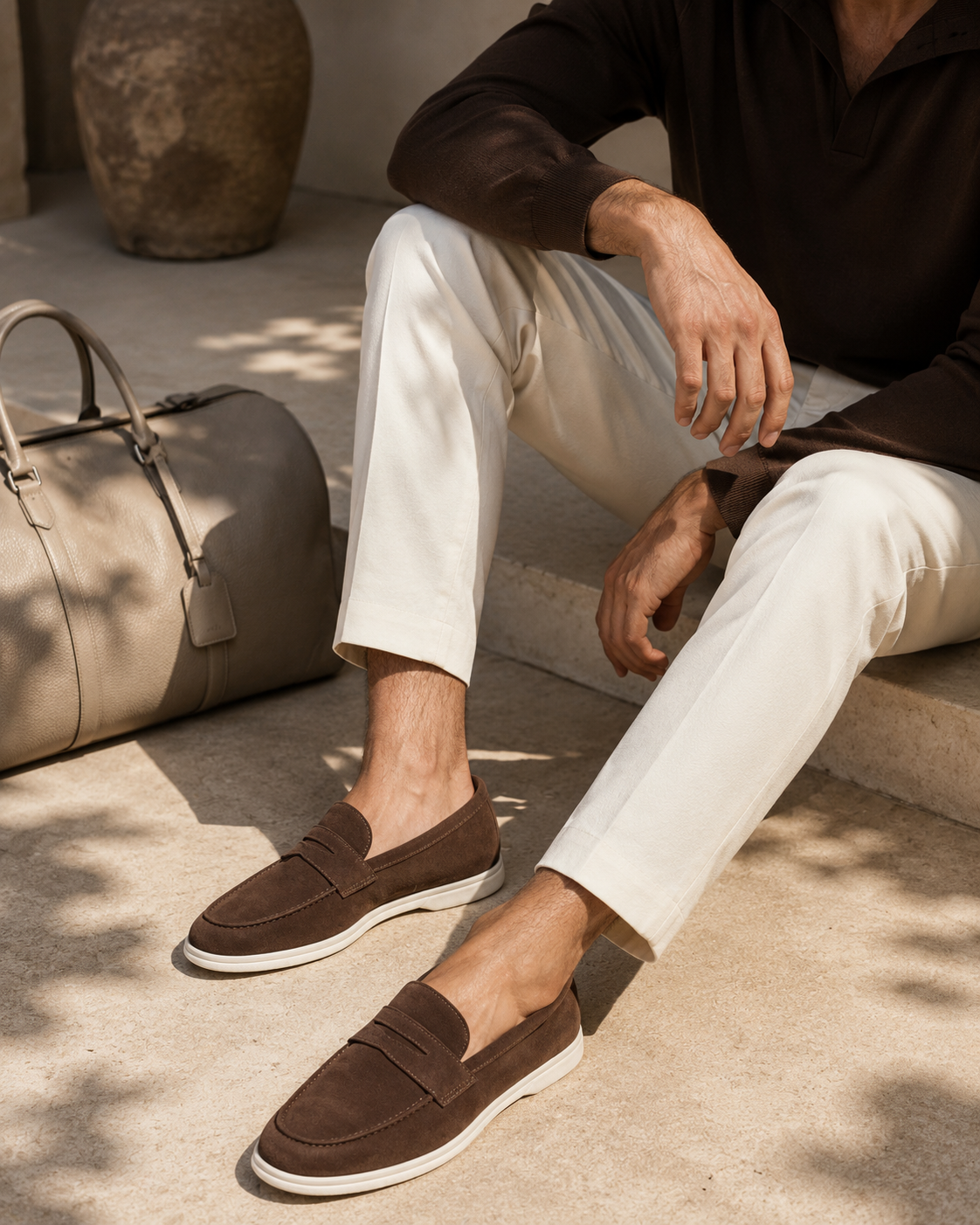 Sorrento suede loafer in coffee, view 7