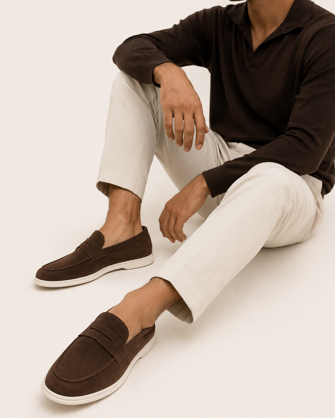 Sorrento suede loafer in coffee, view 2