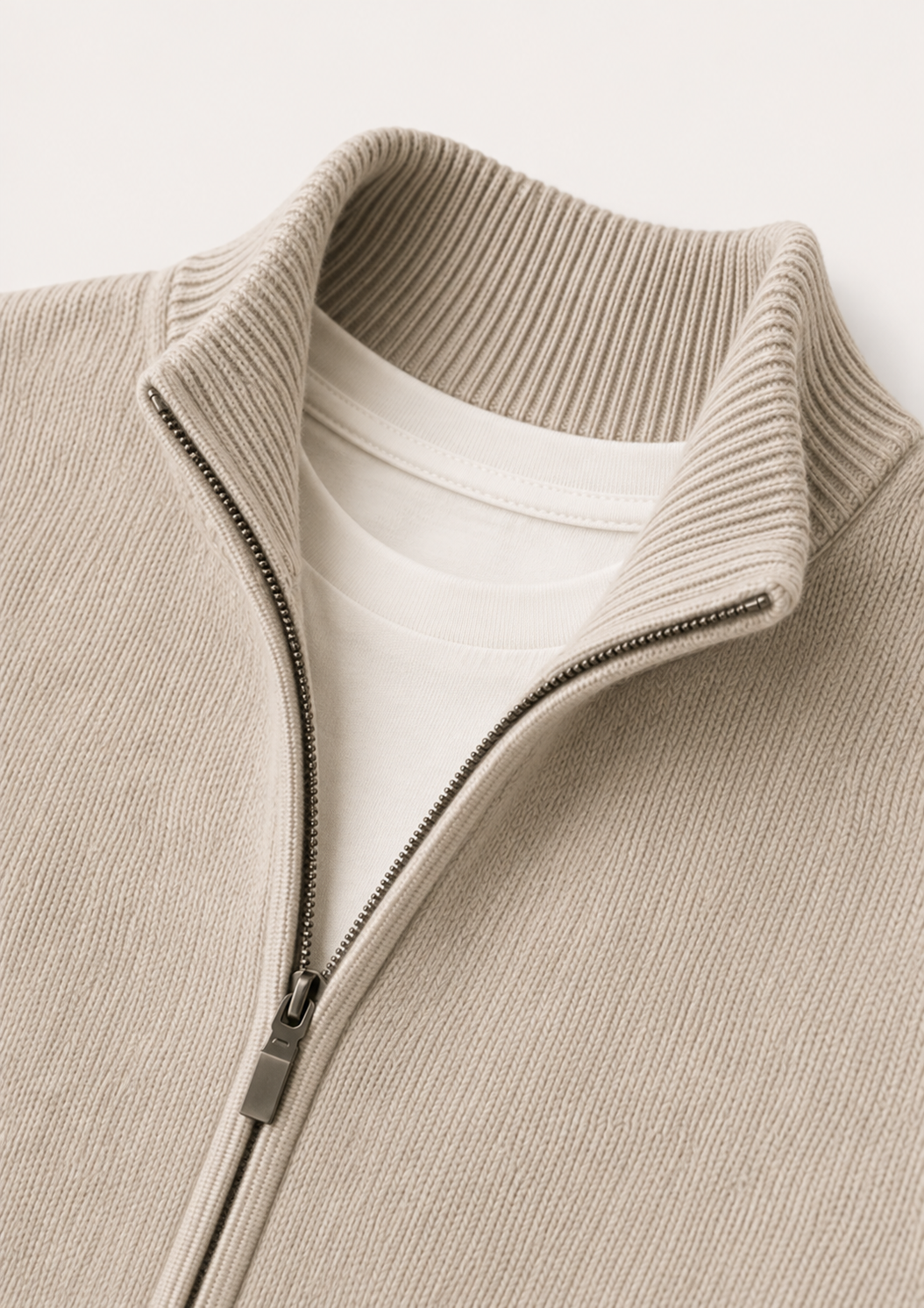 Soren knit vest in beige, view 2