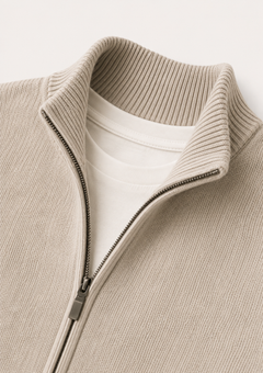 Soren knit vest in beige, view 2