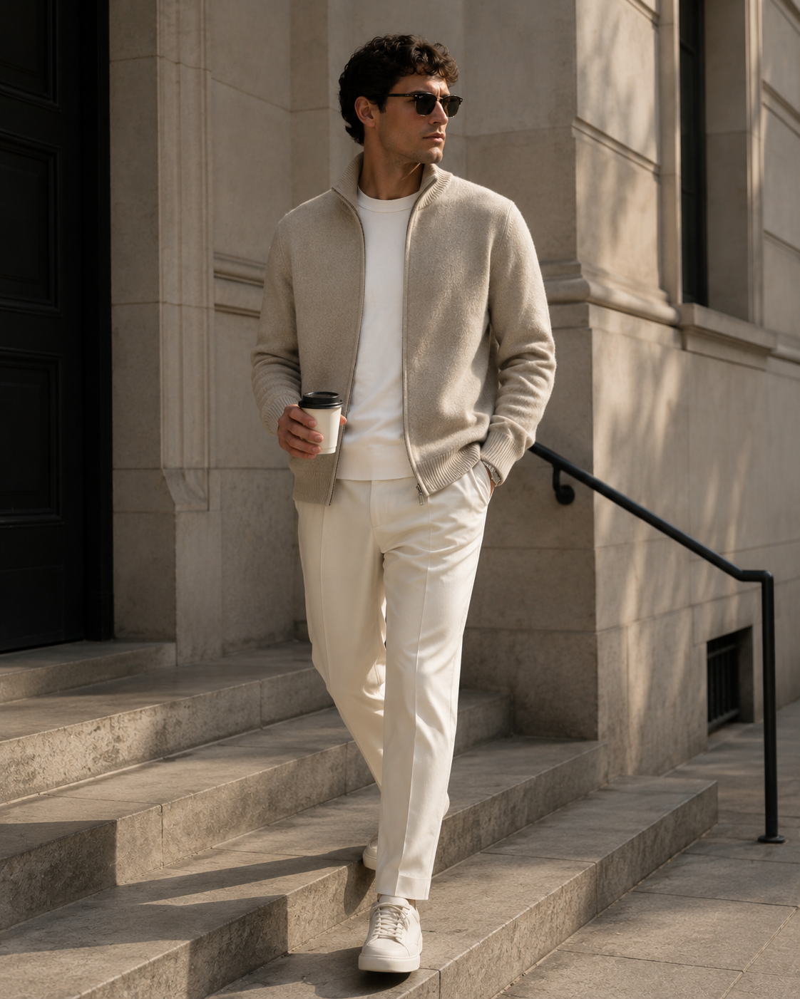 Soren knit vest in beige, view 5