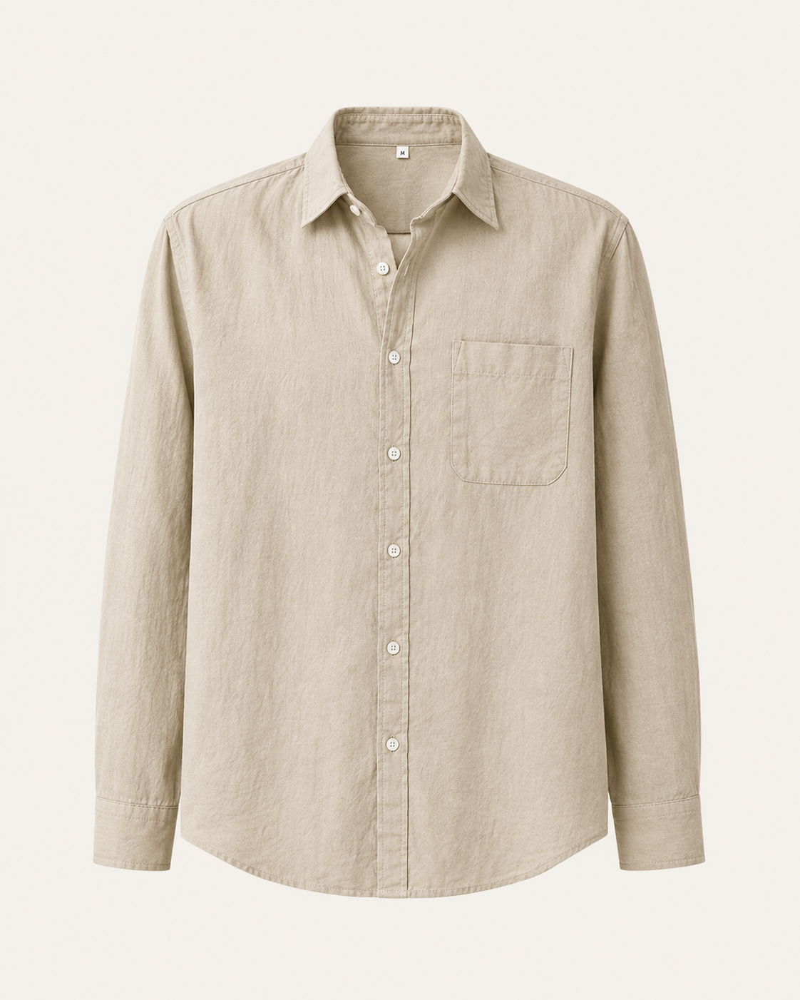 Elian linen overshirt in sand, view 1