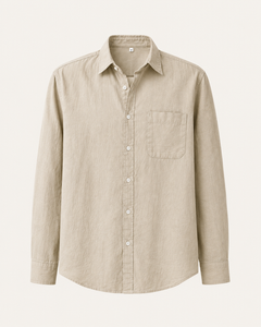 Elian linen overshirt in sand, view 1
