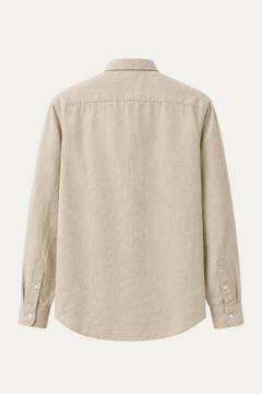 Elian linen overshirt in sand, view 4