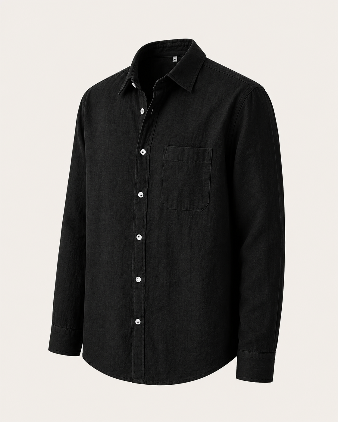 Elian linen overshirt in black, view 3