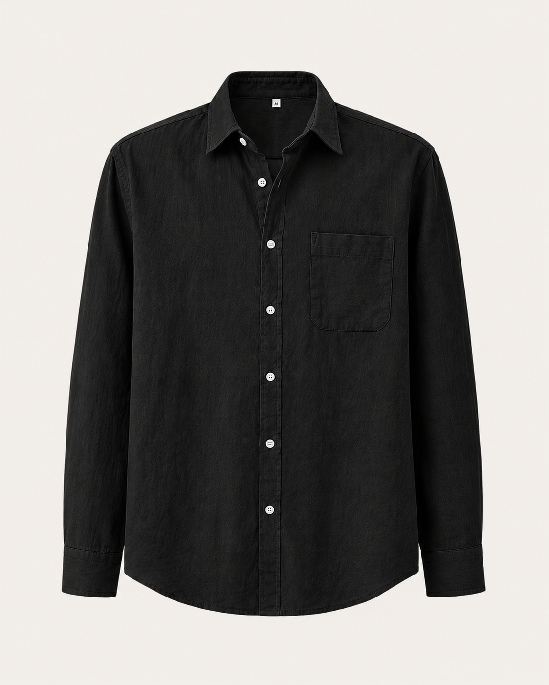 Elian linen overshirt in black, view 1