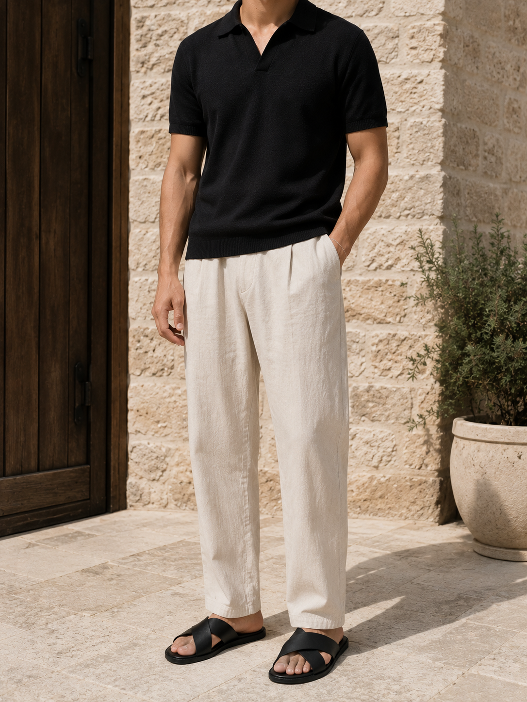 Aren cross slides in black, view 4
