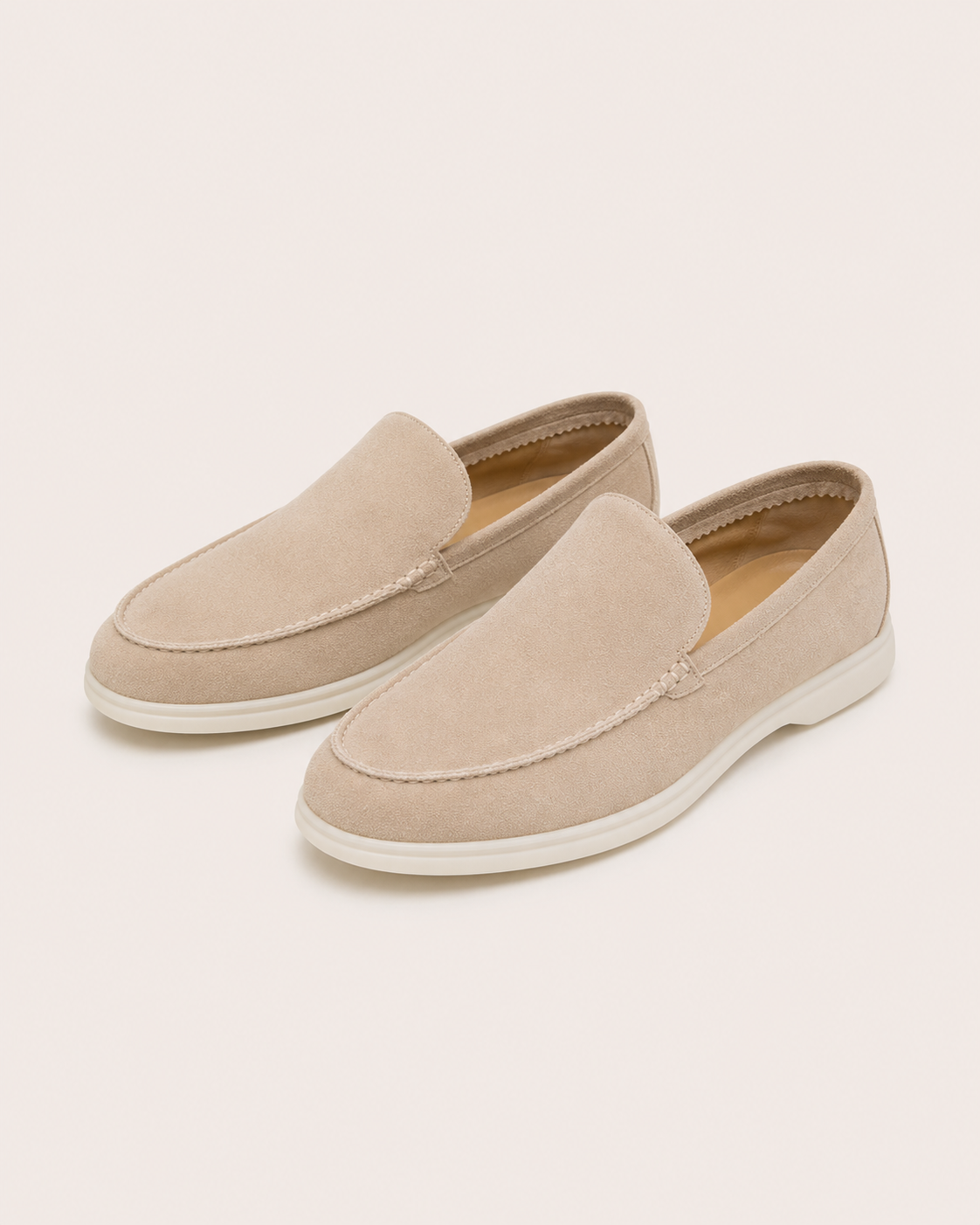 Beige Riviera suede loafers, view 6