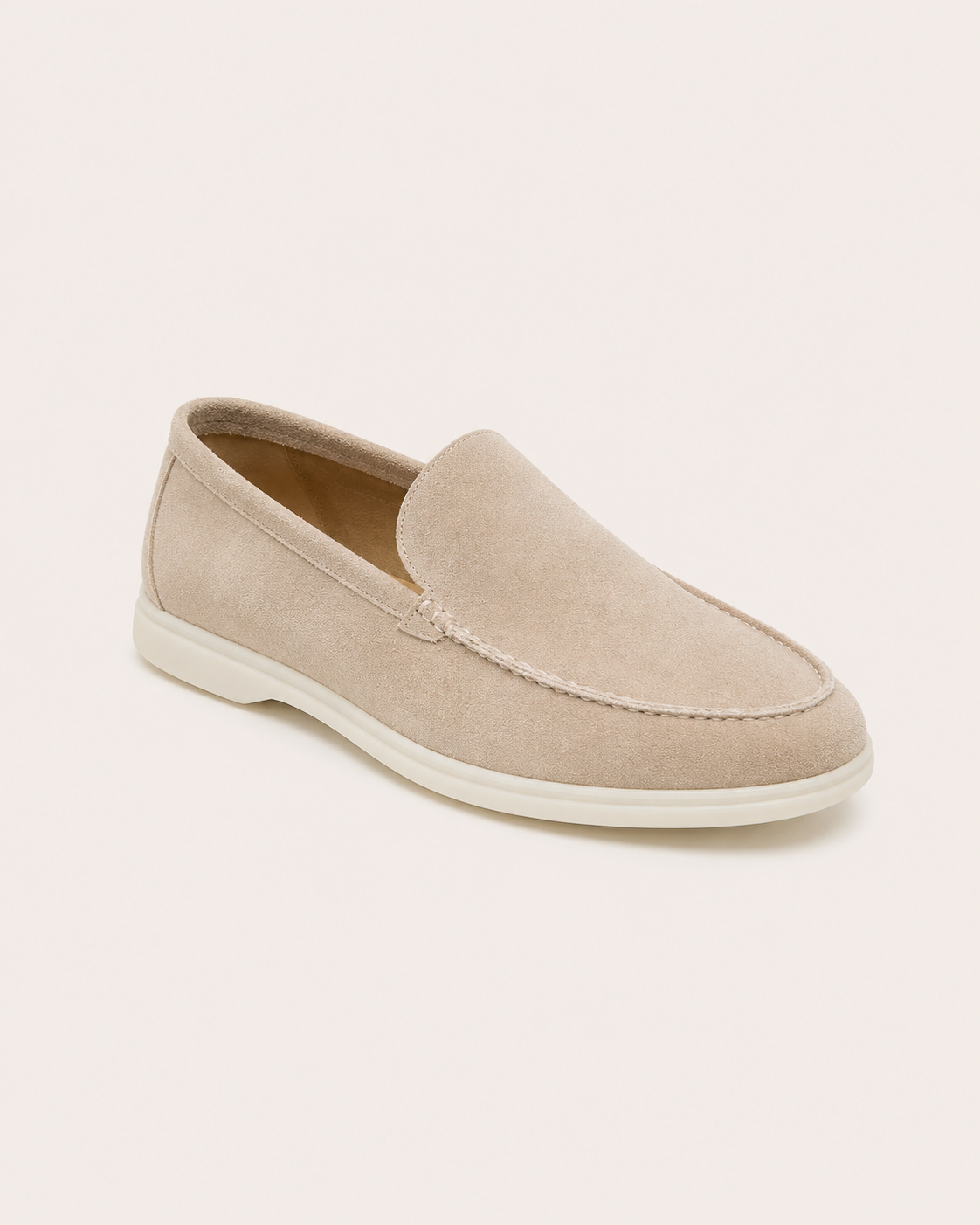 Beige Riviera suede loafers, view 7