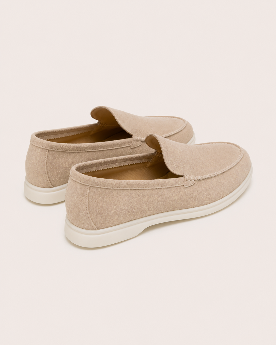 Beige Riviera suede loafers, view 4