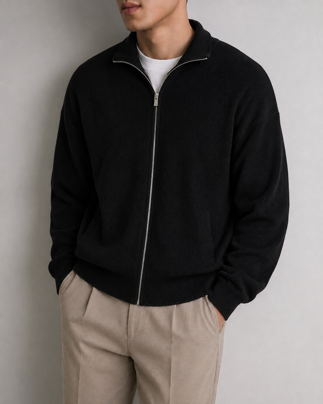 Alessio knit vest in black, view 4