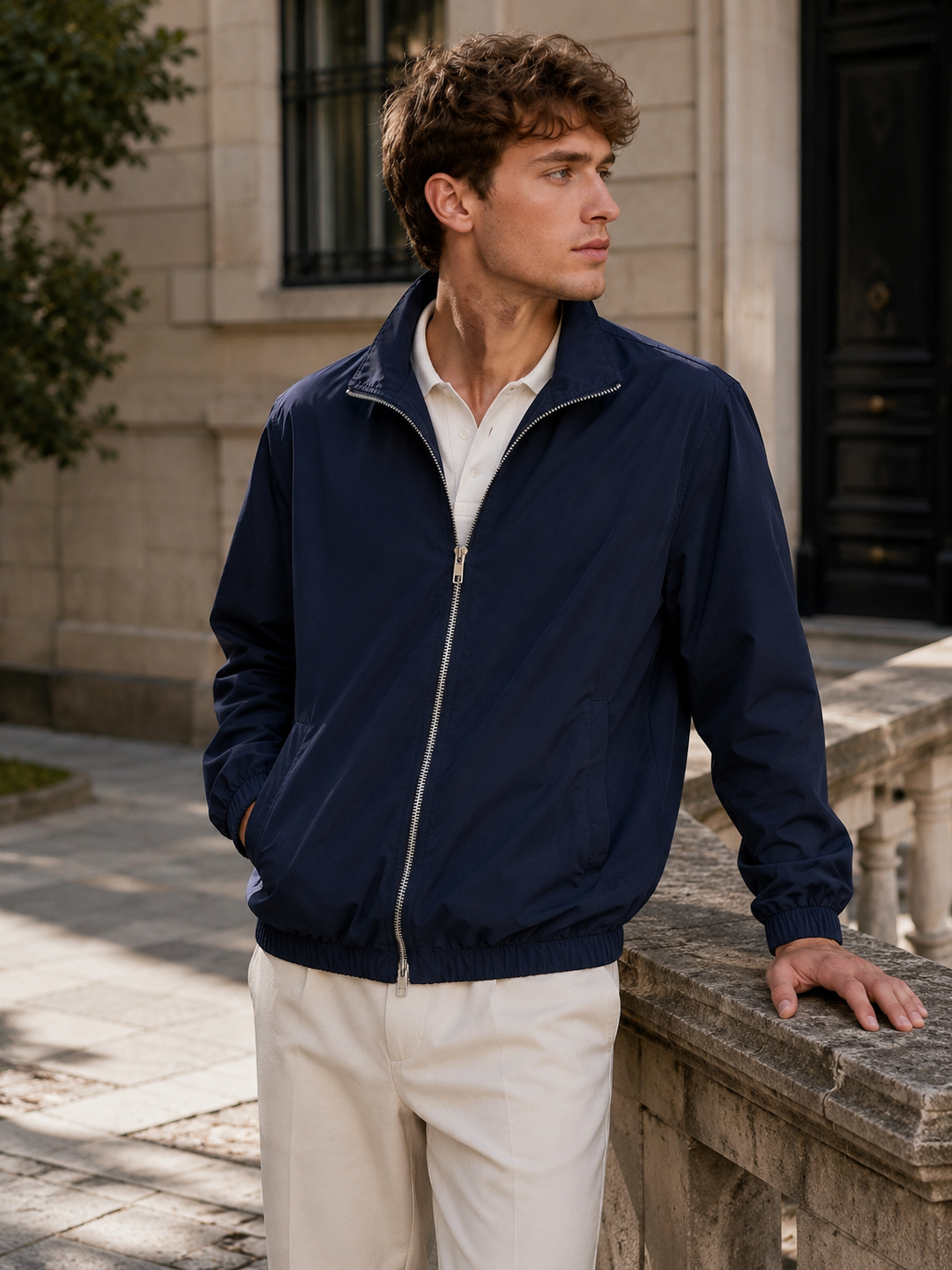 Varen lightweight jacket in navy, view 4