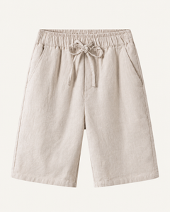 Elian linen shorts in beige, view 1