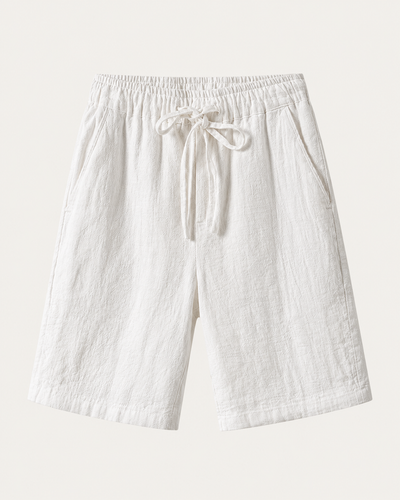 Elian linen shorts in white, view 1