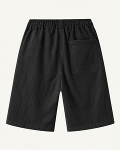 Elian linen shorts in black, view 3