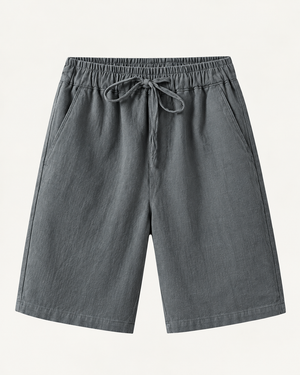 Elian linen shorts in dark grey, view 1