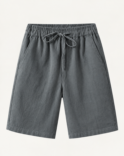 Elian linen shorts in dark grey, view 1