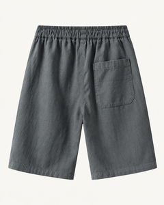 Elian linen shorts in dark grey, view 3