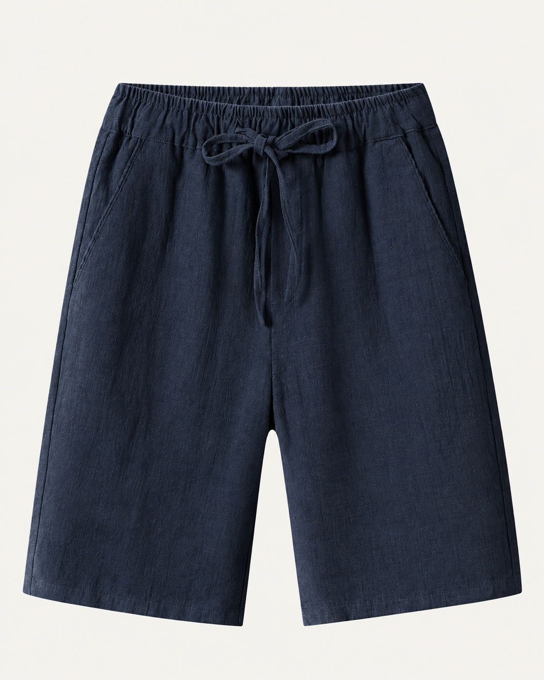 Elian linen shorts in navy, view 1