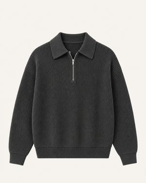 Loren Knit Half-Zip | Black