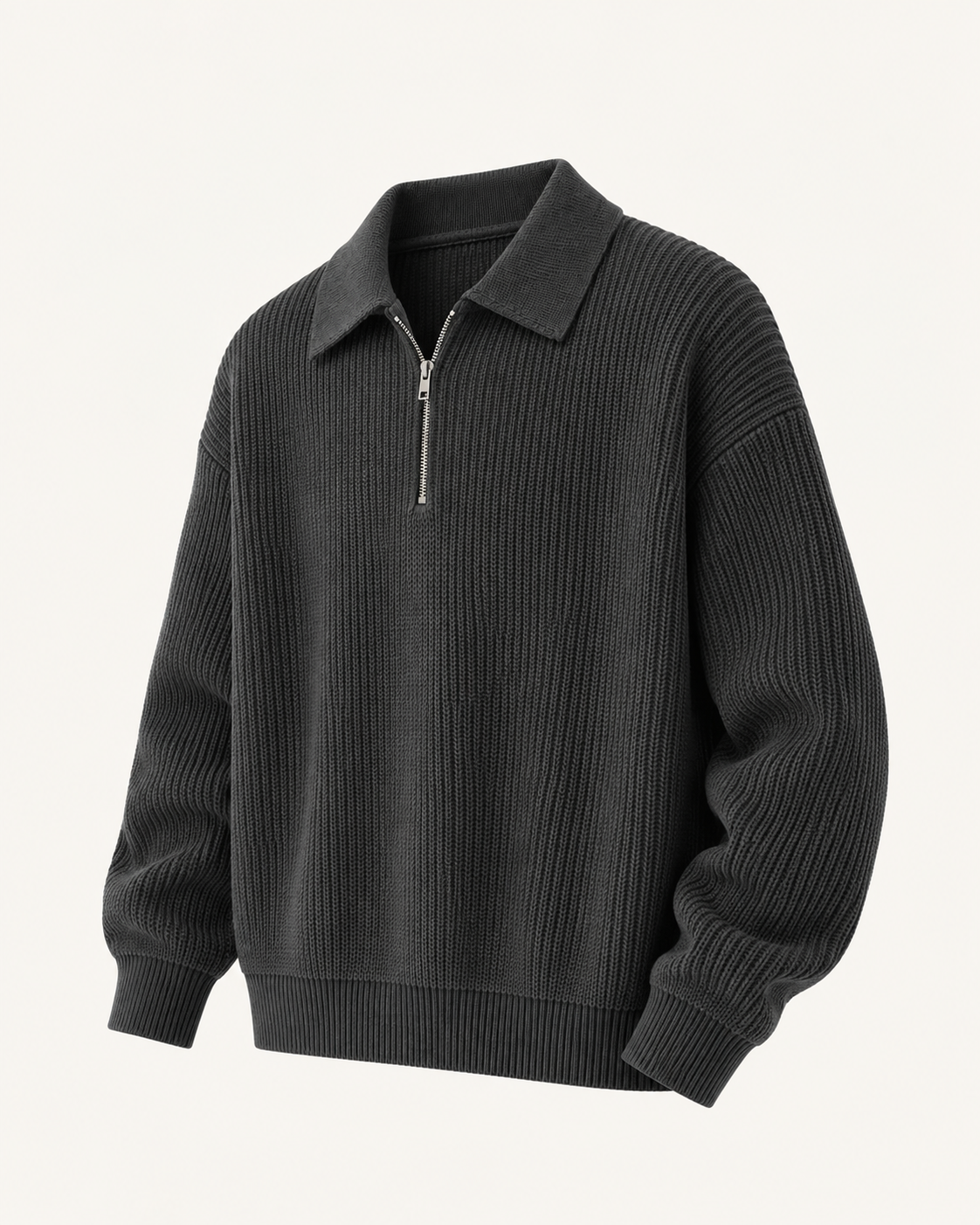 Loren Knit Half-Zip | Black