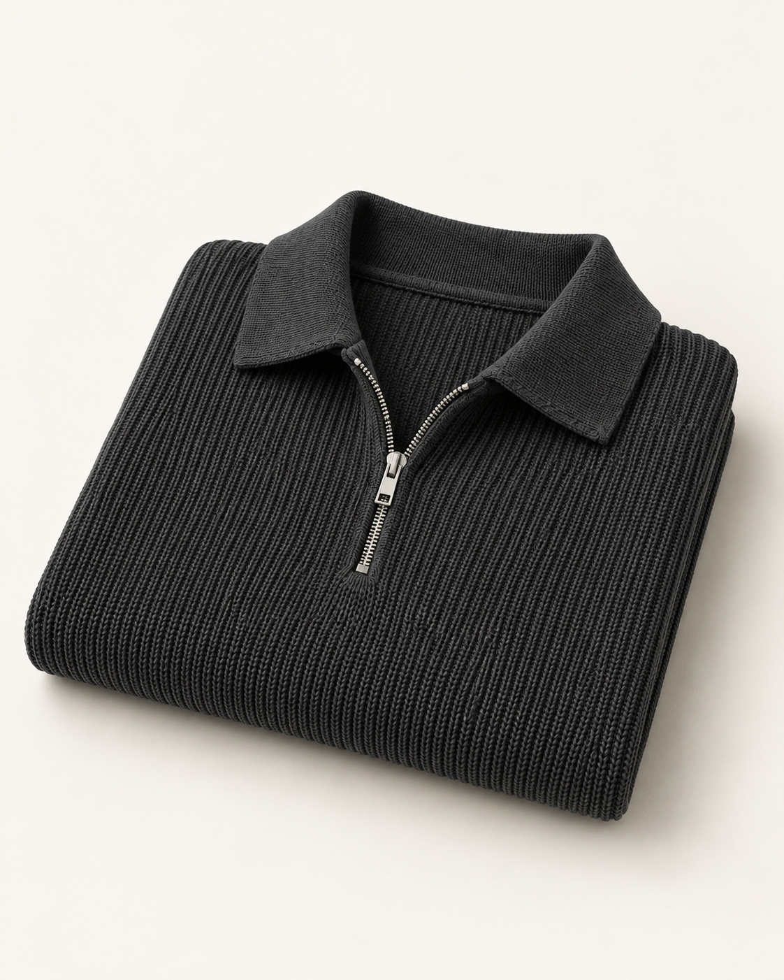 Loren Knit Half-Zip | Black