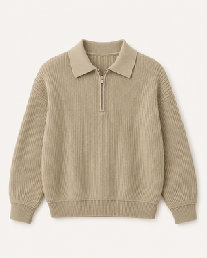 Loren Knit Half-Zip | Khaki