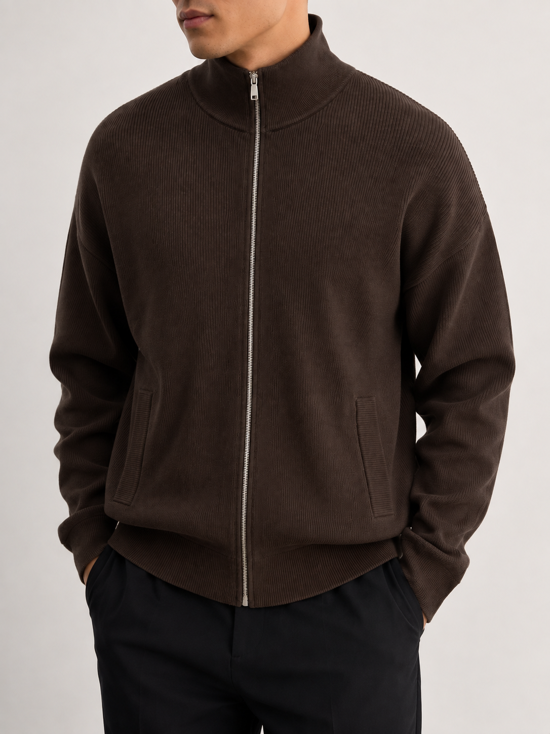 Alessio knit vest in coffee, view 4