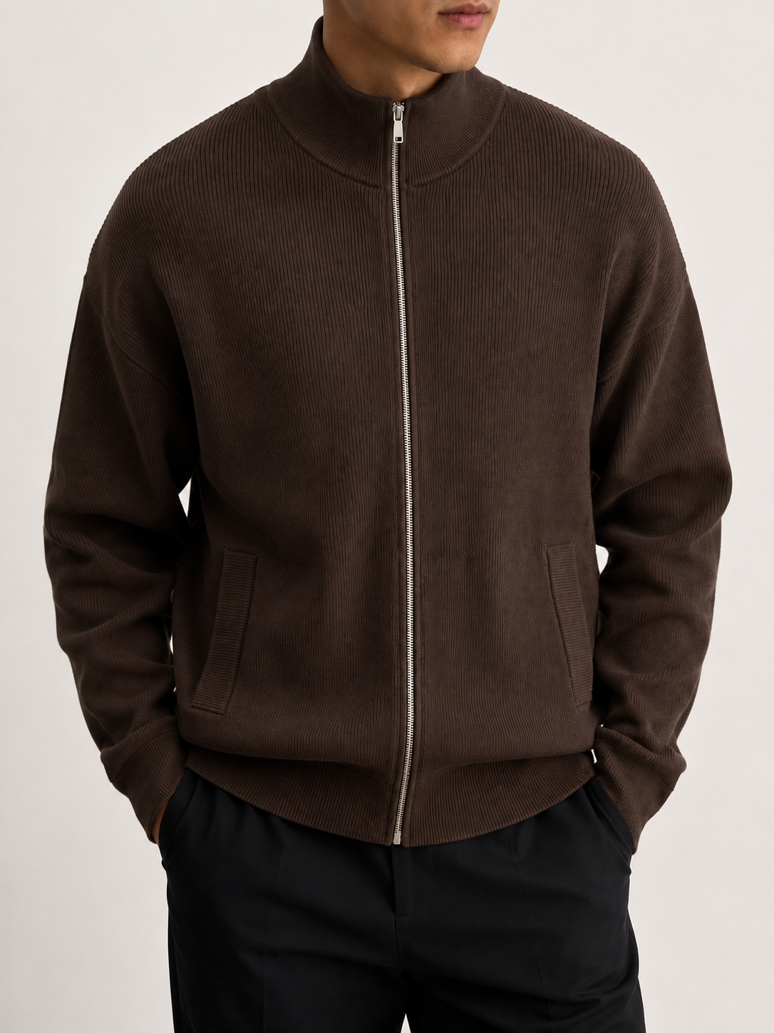 Alessio knit vest in coffee, view 5