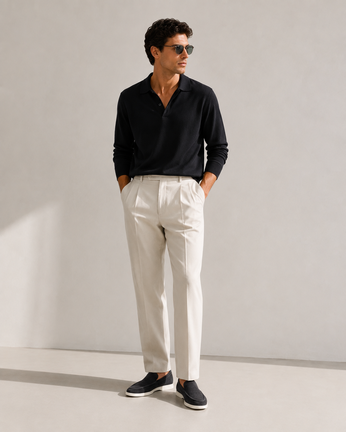 Graphite Riviera suede loafers, view 5