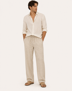 Elian linen trousers in beige, view 2