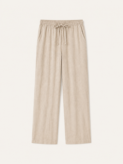 Elian linen trousers in beige, view 1