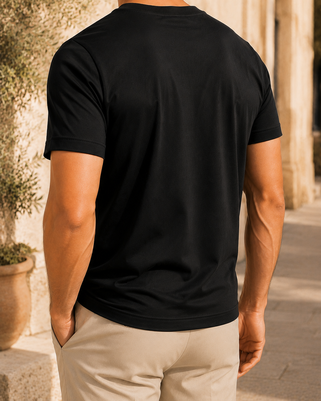 Aeon mercerised t-shirt in black, view 5